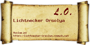 Lichtnecker Orsolya névjegykártya